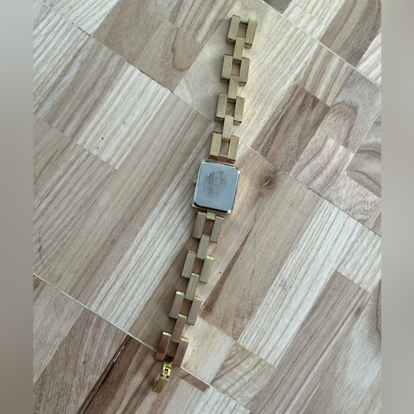 Pierre Nicol Ladies Watch Vintage Gold Geometric Bracelet White Rectangular Dial - Picture 7 of 9